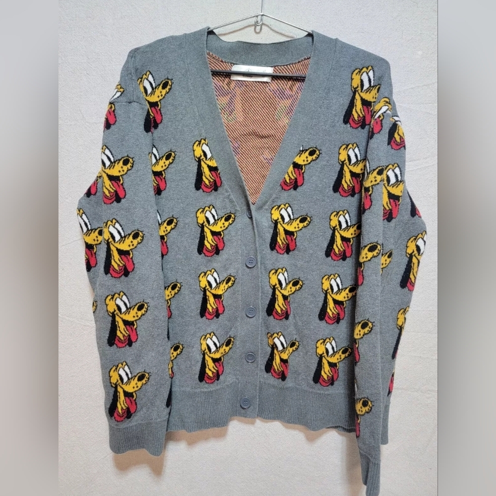Disney Disneyland Pluto 90th Anniversary Varsity Cardigan Sweater  2XL